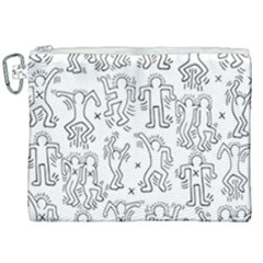 Doodle Pattern Canvas Cosmetic Bag (xxl) by Valentinaart