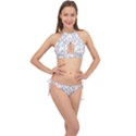 Doodle Pattern Cross Front Halter Bikini Set View1