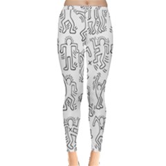 Doodle Pattern Inside Out Leggings by Valentinaart