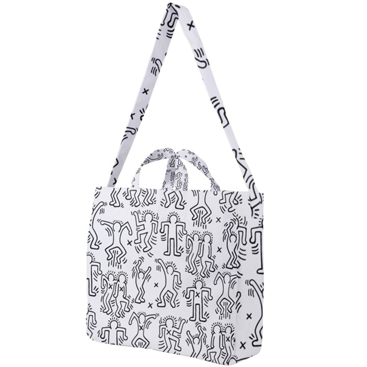 Doodle Pattern Square Shoulder Tote Bag