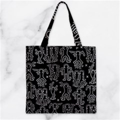 Doodle Pattern Zipper Grocery Tote Bag by Valentinaart