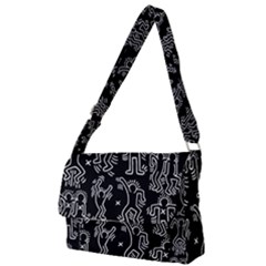 Doodle Pattern Full Print Messenger Bag by Valentinaart