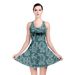 Doodle Pattern Reversible Skater Dress