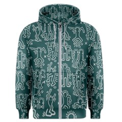 Doodle Pattern Men s Zipper Hoodie