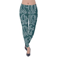 Doodle Pattern Velvet Leggings