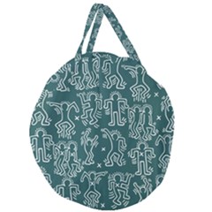 Doodle Pattern Giant Round Zipper Tote by Valentinaart