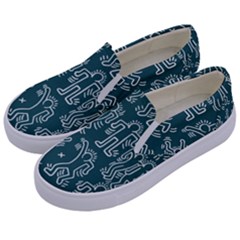 Doodle Pattern Kids  Canvas Slip Ons