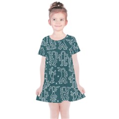 Doodle Pattern Kids  Simple Cotton Dress