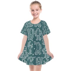 Doodle Pattern Kids  Smock Dress