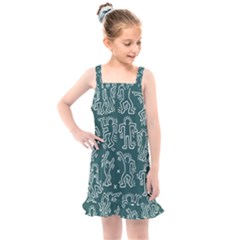 Doodle Pattern Kids  Overall Dress