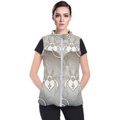 Wonderful Decorative Spider With Hearts Women s Puffer Vest by FantasyWorld7