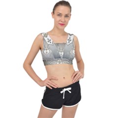 Wonderful Decorative Spider With Hearts V-back Sports Bra by FantasyWorld7