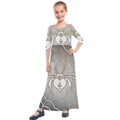 Wonderful Decorative Spider With Hearts Kids  Quarter Sleeve Maxi Dress by FantasyWorld7