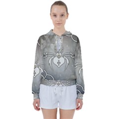 Wonderful Decorative Spider With Hearts Women s Tie Up Sweat by FantasyWorld7