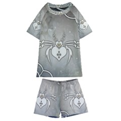 Wonderful Decorative Spider With Hearts Kids  Swim Tee And Shorts Set by FantasyWorld7