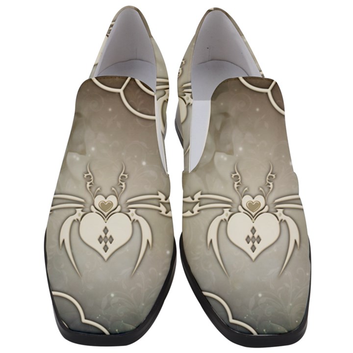 Wonderful Decorative Spider With Hearts Women Slip On Heel Loafers