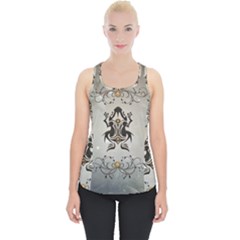 Wonderful Elegant Frog With Flowers Piece Up Tank Top by FantasyWorld7