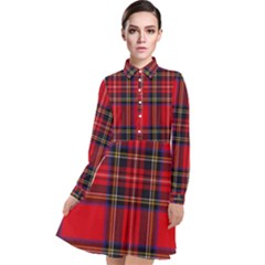 Royal Stewart Tartan Long Sleeve Chiffon Shirt Dress by impacteesstreetwearfour