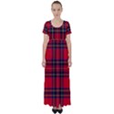 Royal Stewart Tartan High Waist Short Sleeve Maxi Dress View1