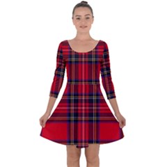 Royal Stewart Tartan Quarter Sleeve Skater Dress by impacteesstreetwearfour