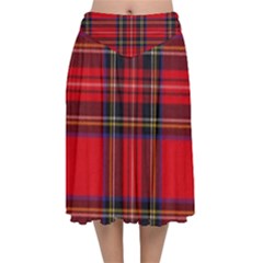 Royal Stewart Tartan Velvet Flared Midi Skirt by impacteesstreetwearfour