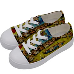 Hieronymus Bosch The Garden Of Earthly Delights (closeup) Kids  Low Top Canvas Sneakers