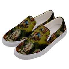 Hieronymus Bosch The Garden Of Earthly Delights (closeup) 3 Men s Canvas Slip Ons by impacteesstreetwearthree