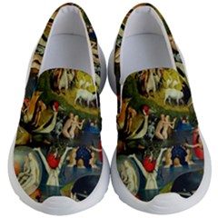 Hieronymus Bosch The Garden Of Earthly Delights (closeup) 2 Kids  Lightweight Slip Ons by impacteesstreetwearthree