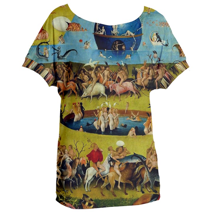 Hieronymus Bosch The Garden Of Earthly Delights (closeup) Women s Oversized Tee