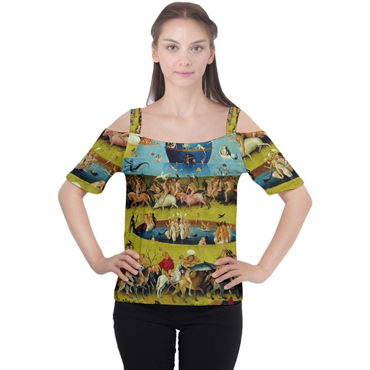 Hieronymus Bosch The Garden Of Earthly Delights (closeup) Cutout Shoulder Tee