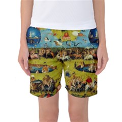 Hieronymus Bosch The Garden Of Earthly Delights (closeup) Women s Basketball Shorts