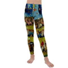 Hieronymus Bosch The Garden Of Earthly Delights (closeup) Kids  Lightweight Velour Leggings by impacteesstreetwearthree