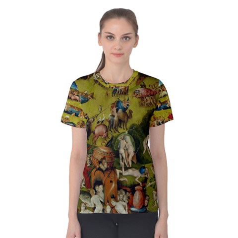 Hieronymus Bosch The Garden Of Earthly Delights (closeup) Hieronymus Bosch The Garden Of Earthly Delights (closeup) 3 Women s Cotton Tee by impacteesstreetwearthree