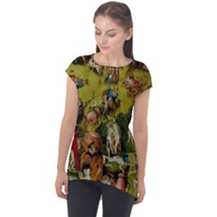 Hieronymus Bosch The Garden Of Earthly Delights (closeup) Hieronymus Bosch The Garden Of Earthly Delights (closeup) 3 Cap Sleeve High Low Top by impacteesstreetwearthree