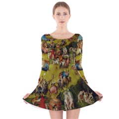 Hieronymus Bosch The Garden Of Earthly Delights (closeup) Hieronymus Bosch The Garden Of Earthly Delights (closeup) 3 Long Sleeve Velvet Skater Dress