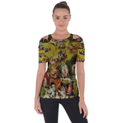 Hieronymus Bosch The Garden Of Earthly Delights (closeup) Hieronymus Bosch The Garden Of Earthly Delights (closeup) 3 Shoulder Cut Out Short Sleeve Top by impacteesstreetwearthree