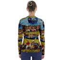 Hieronymus Bosch The Garden Of Earthly Delights (closeup) Hieronymus Bosch The Garden Of Earthly Delights (closeup) 3 V-Neck Long Sleeve Top View2