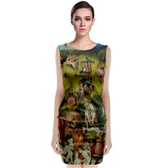 Hieronymus Bosch The Garden Of Earthly Delights (closeup) Hieronymus Bosch The Garden Of Earthly Delights (closeup) 3 Sleeveless Velvet Midi Dress