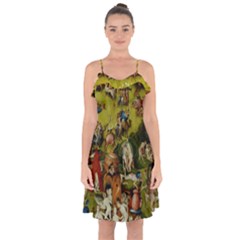 Hieronymus Bosch The Garden Of Earthly Delights (closeup) Hieronymus Bosch The Garden Of Earthly Delights (closeup) 3 Ruffle Detail Chiffon Dress by impacteesstreetwearthree