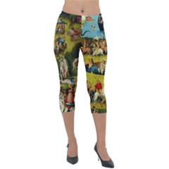 Hieronymus Bosch The Garden Of Earthly Delights (closeup) Hieronymus Bosch The Garden Of Earthly Delights (closeup) 3 Lightweight Velour Capri Leggings  by impacteesstreetwearthree