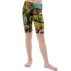 Hieronymus Bosch The Garden Of Earthly Delights (closeup) Hieronymus Bosch The Garden Of Earthly Delights (closeup) 3 Kids  Mid Length Swim Shorts by impacteesstreetwearthree