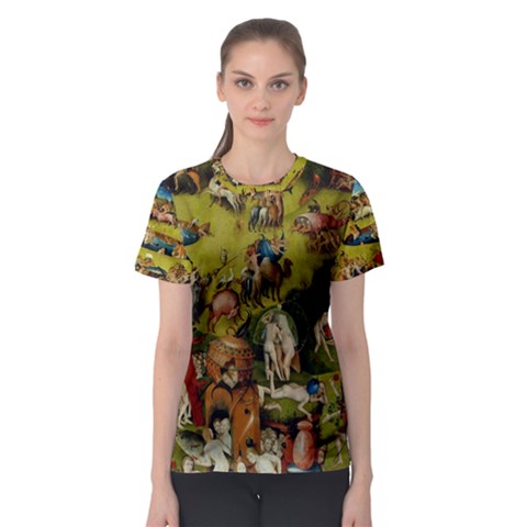 Hieronymus Bosch The Garden Of Earthly Delights (closeup) Hieronymus Bosch The Garden Of Earthly Delights (closeup) 3 Women s Sport Mesh Tee by impacteesstreetwearthree