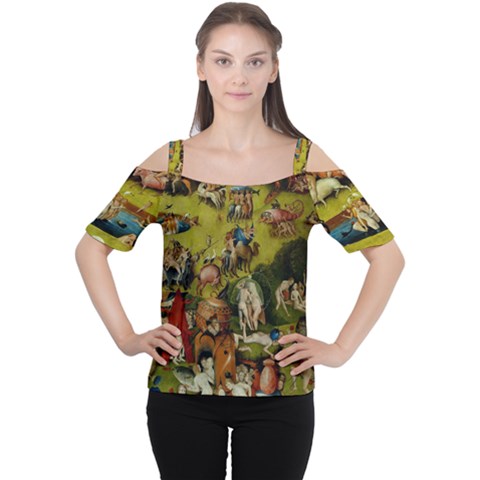 Hieronymus Bosch The Garden Of Earthly Delights (closeup) Hieronymus Bosch The Garden Of Earthly Delights (closeup) 3 Cutout Shoulder Tee by impacteesstreetwearthree