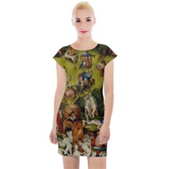 Hieronymus Bosch The Garden Of Earthly Delights (closeup) Hieronymus Bosch The Garden Of Earthly Delights (closeup) 3 Cap Sleeve Bodycon Dress by impacteesstreetwearthree