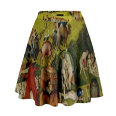 Hieronymus Bosch The Garden Of Earthly Delights (closeup) Hieronymus Bosch The Garden Of Earthly Delights (closeup) 3 High Waist Skirt by impacteesstreetwearthree