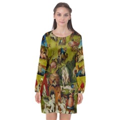 Hieronymus Bosch The Garden Of Earthly Delights (closeup) Hieronymus Bosch The Garden Of Earthly Delights (closeup) 3 Long Sleeve Chiffon Shift Dress  by impacteesstreetwearthree