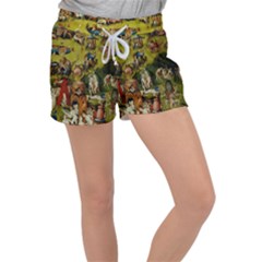 Hieronymus Bosch The Garden Of Earthly Delights (closeup) Hieronymus Bosch The Garden Of Earthly Delights (closeup) 3 Women s Velour Lounge Shorts by impacteesstreetwearthree