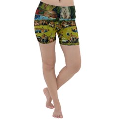 Hieronymus Bosch The Garden Of Earthly Delights (closeup) Hieronymus Bosch The Garden Of Earthly Delights (closeup) 3 Lightweight Velour Yoga Shorts by impacteesstreetwearthree