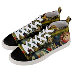 Hieronymus Bosch The Garden Of Earthly Delights (closeup) 2 Men s Mid-top Canvas Sneakers