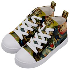 Hieronymus Bosch The Garden Of Earthly Delights (closeup) 2 Kids  Mid-top Canvas Sneakers